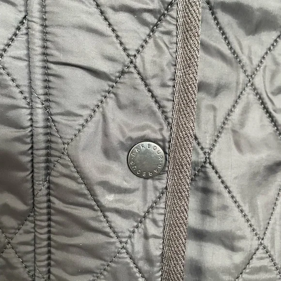 Women's Barbour Cavalry Black Polarquilt Quilted Jacket size 10 M/L Zip Pockets - Picture 10 of 14